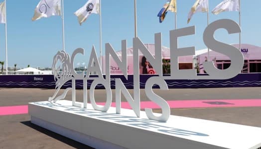 image of a large outdoor sign that says Cannes Lions