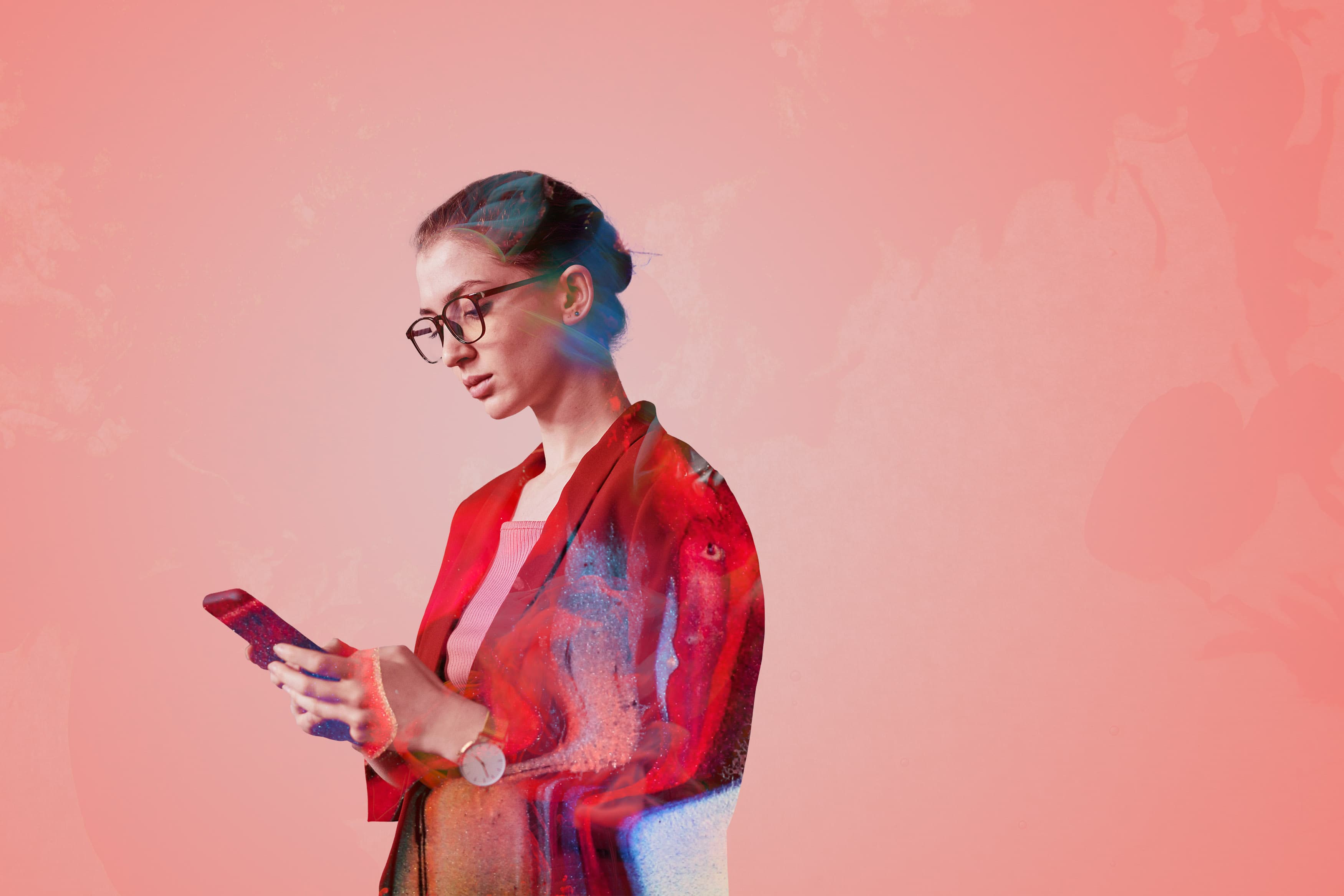 woman looking at her phone